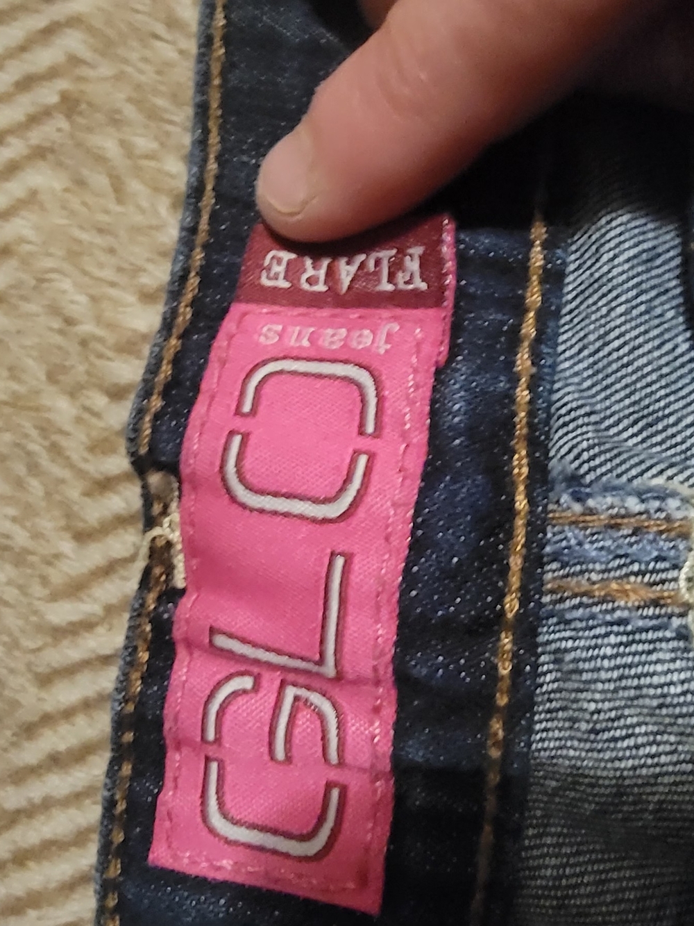 GLO jeans Dark Blue Denim with Pink Label - Flare & Wide Leg